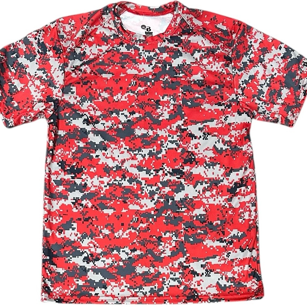 Kids Red Camo Short Sleeve Tee
